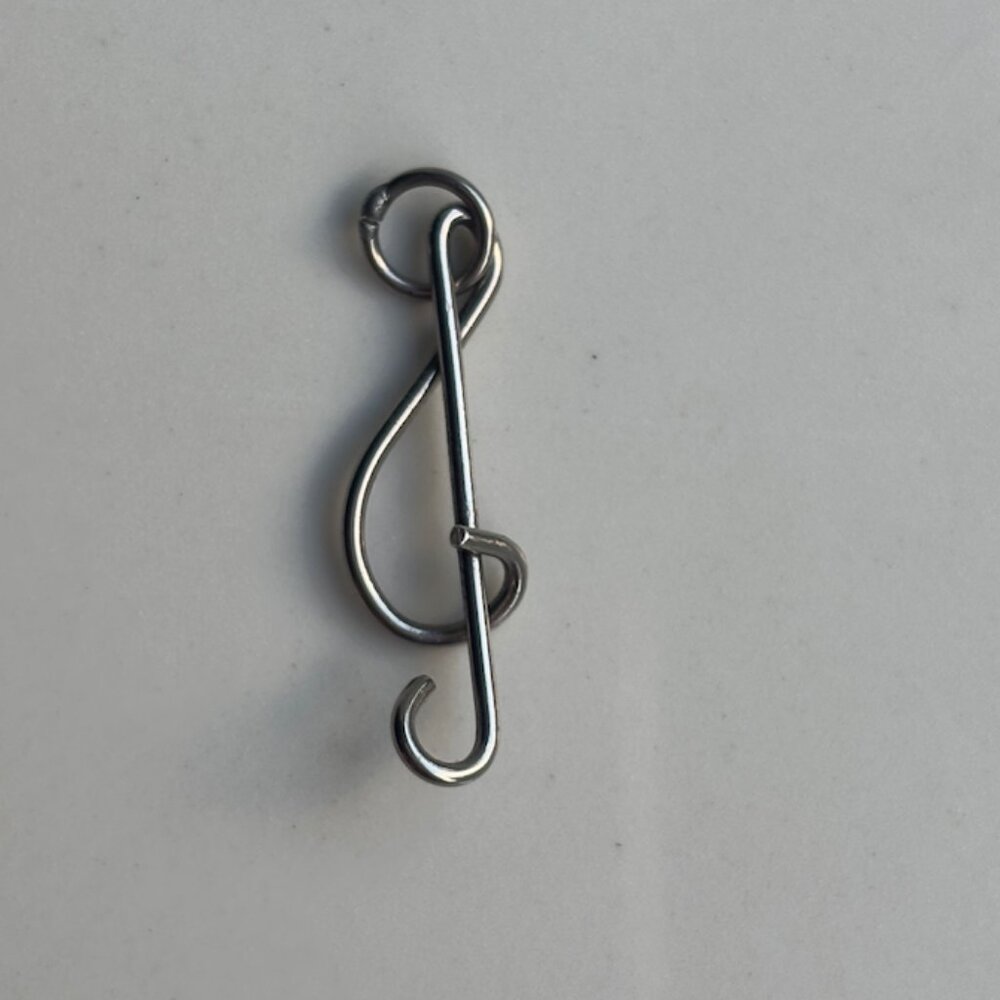 Vintage Music Note 925 Sterling Silver Unmarked